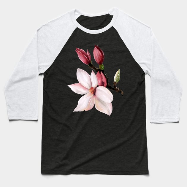 Magnolia Branch Baseball T-Shirt by artofsuff